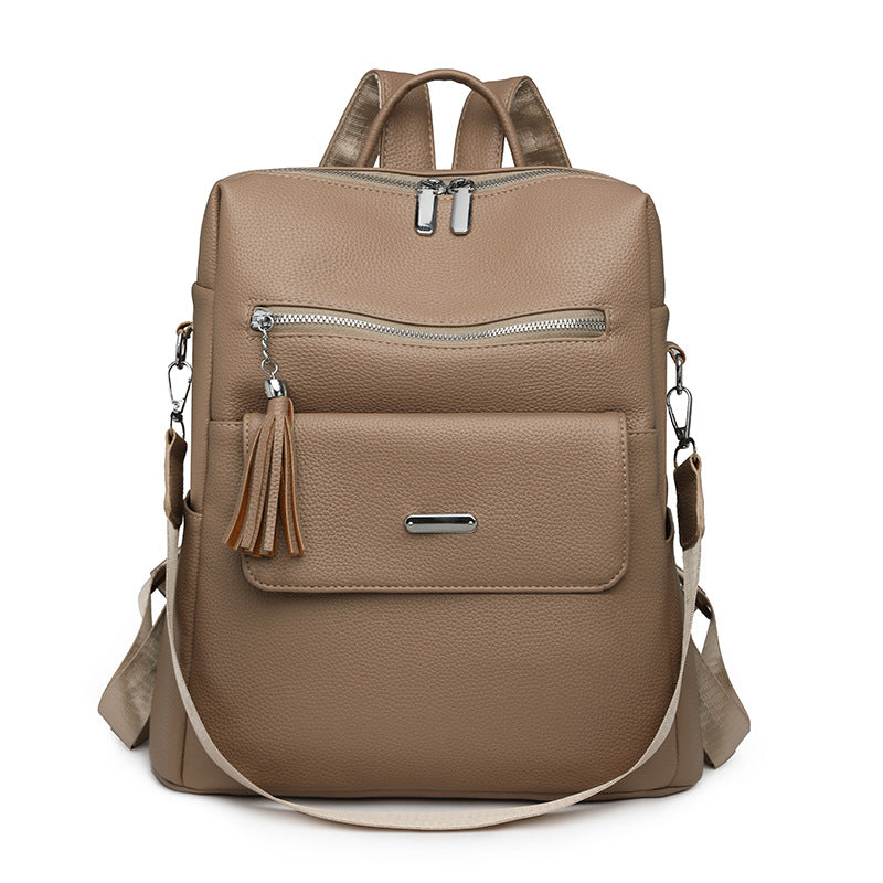Stylish Multi-Pocket Leather Backpack Acalora 1788673935