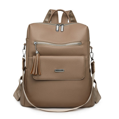 Stylish Multi-Pocket Leather Backpack Acalora 1788673935