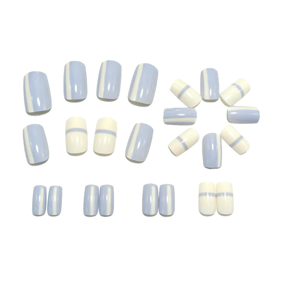 Artificial nails with modern geometric design and stylish gradient Acalora
