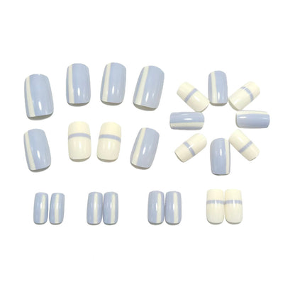 Artificial nails with modern geometric design and stylish gradient Acalora