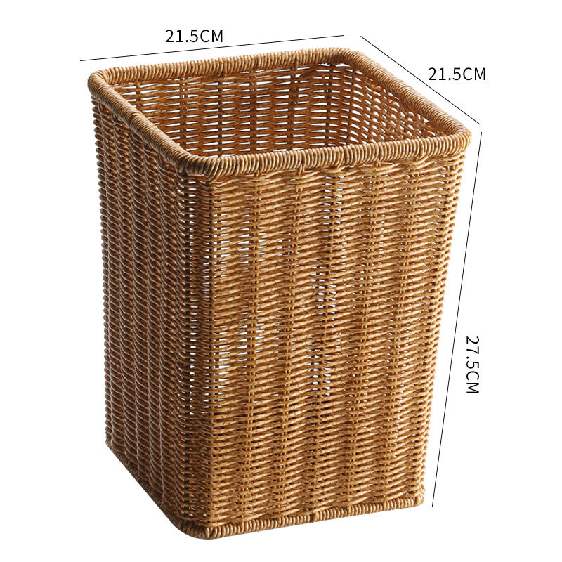 Rectangular Handwoven Wicker Waste Bin Bowlift