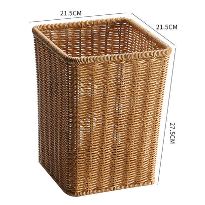 Rectangular Handwoven Wicker Waste Bin Bowlift