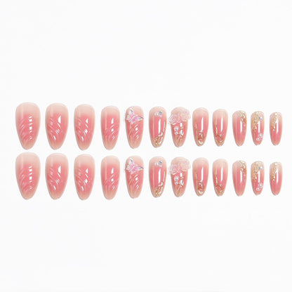 Artificial nail set with elegant blooming 3D decorations Acalora 1788236934