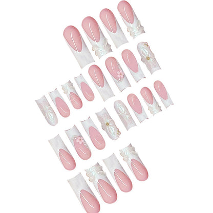 Decorative 3D Floral Press-On Nails Acalora