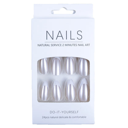Artificial nails with elegant French design and high-gloss finish Acalora
