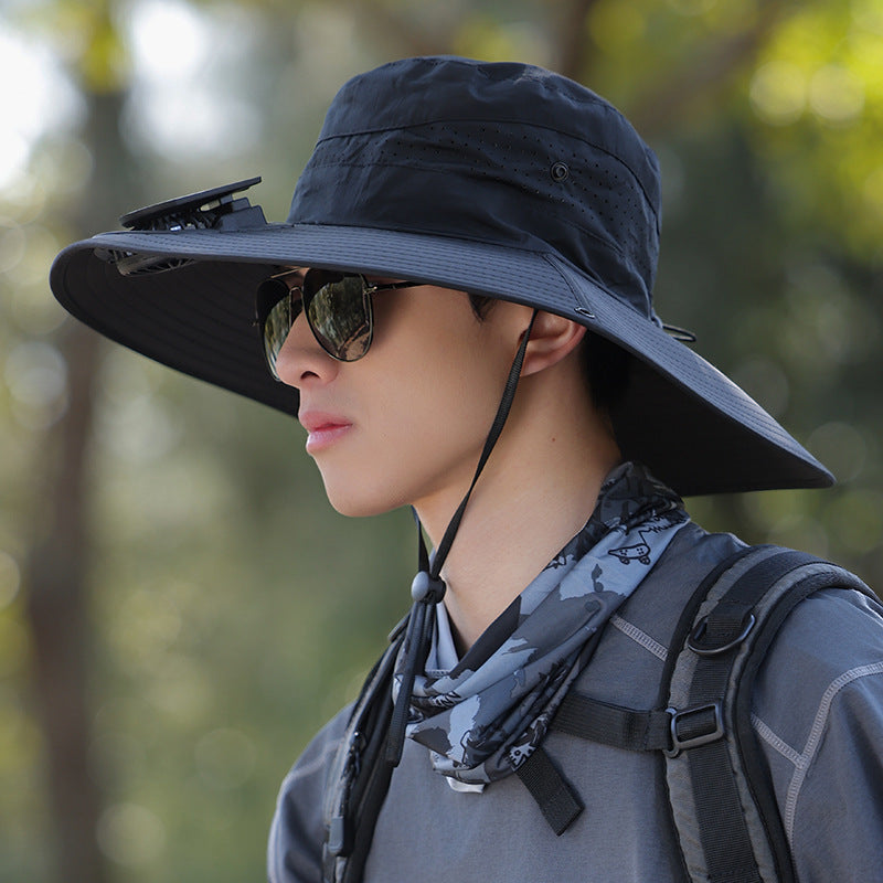 wide-brimmed outdoor sun hat with UV protection, breathable mesh, and adjustable chin strap Bowlift