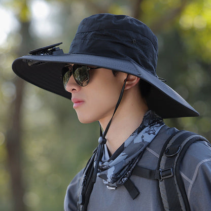 wide-brimmed outdoor sun hat with UV protection, breathable mesh, and adjustable chin strap Bowlift