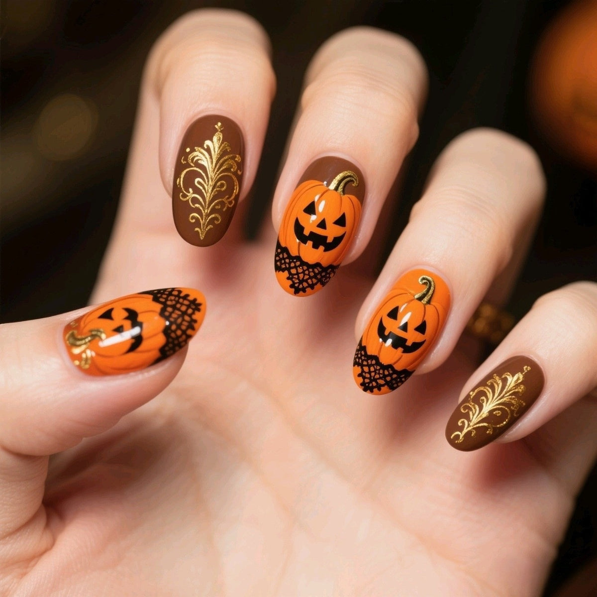Artificial nails with creepy skull design Acalora