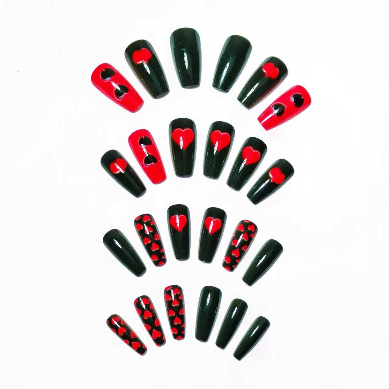 Artistic Heart-Designed Nail Art Acalora