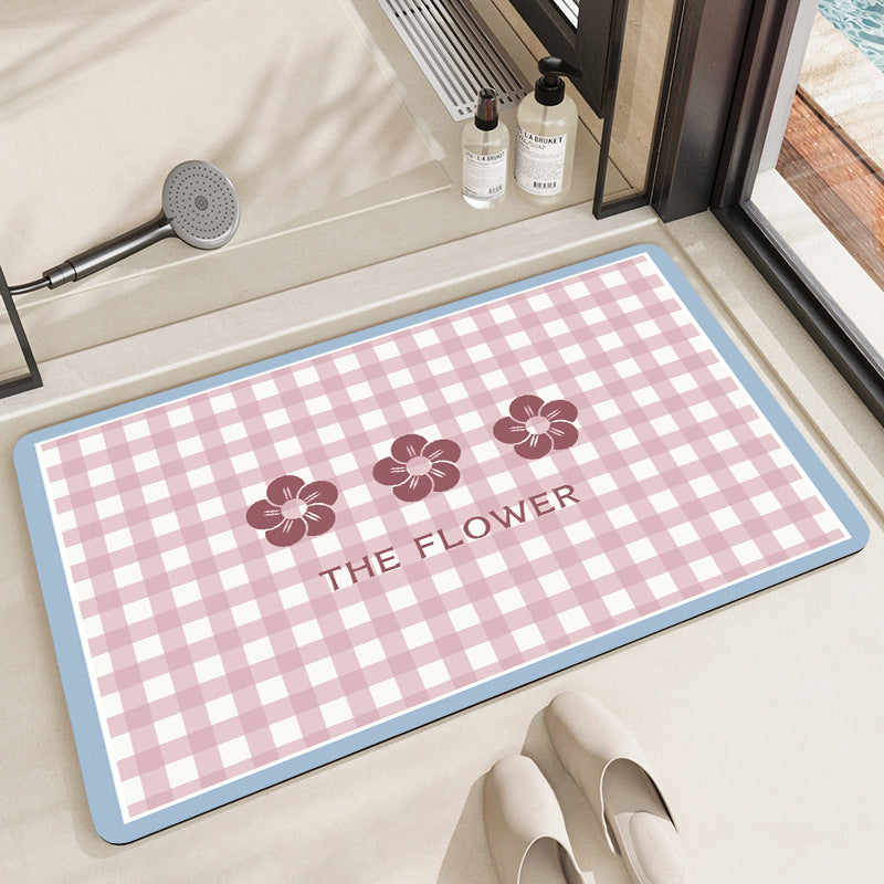 Stylish Floral Patterned Comfort Bath Mat Acalora