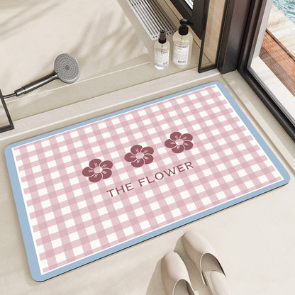 Stylish Floral Patterned Comfort Bath Mat Acalora