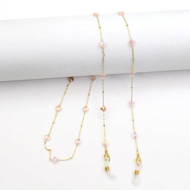 Elegant Crystal-Designed Eyewear Chain Acalora