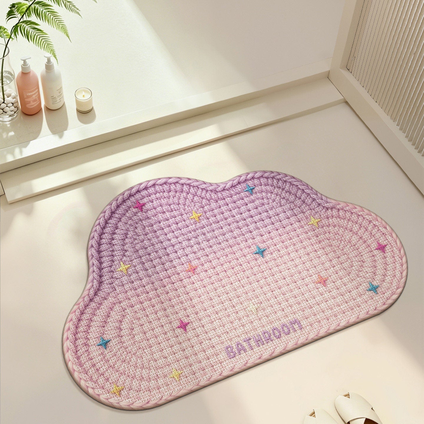 Heart-Patterned Bathroom Mat