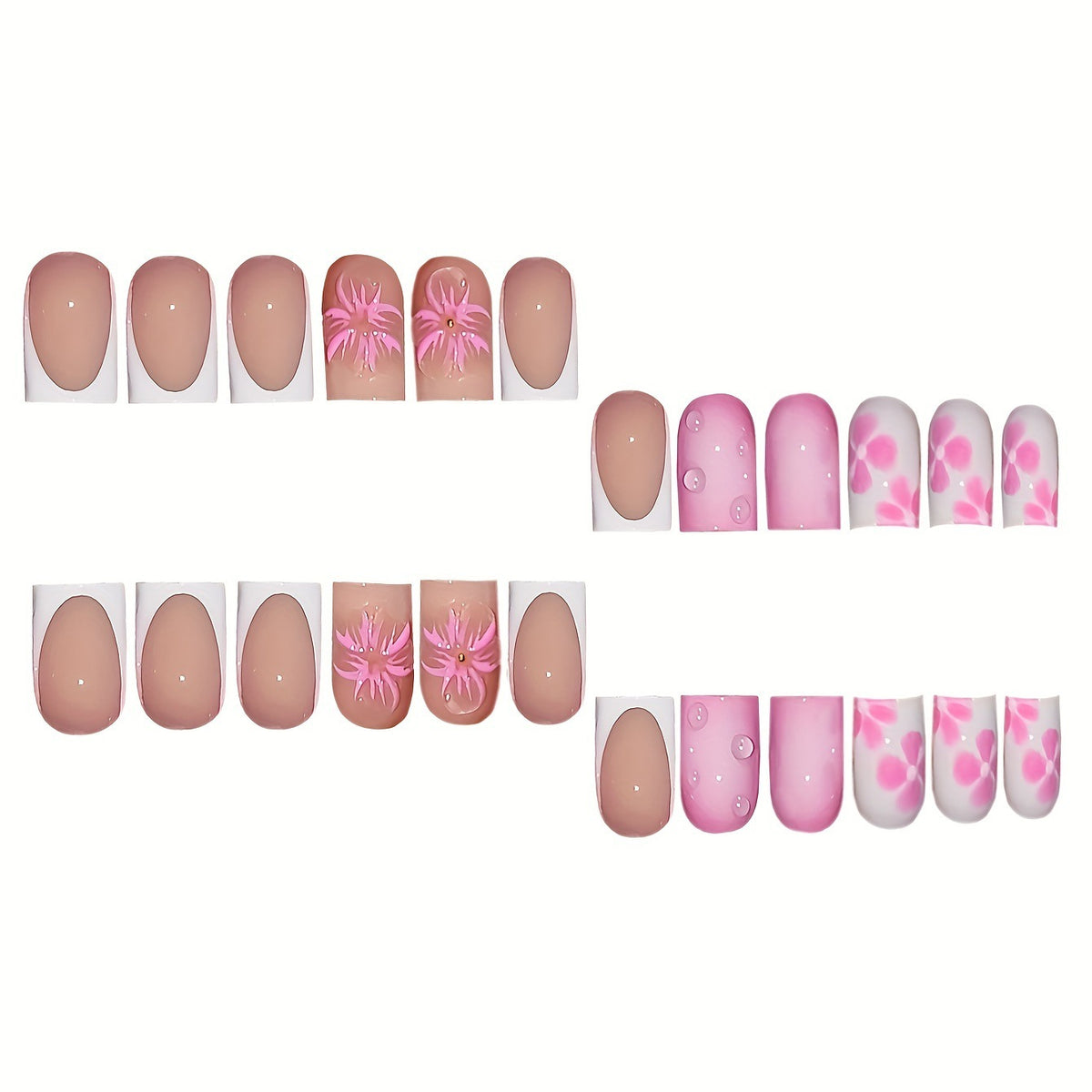 Artistic Floral Nail Art Extensions Acalora