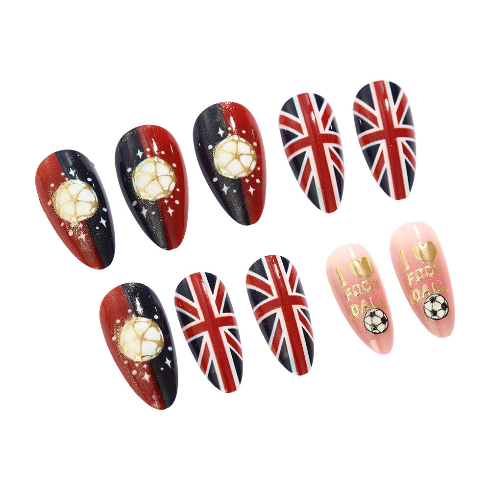 Sporty artificial nails in football design Acalora