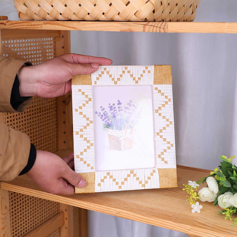 Rustic Frame Made of Woven Rattan Acalora