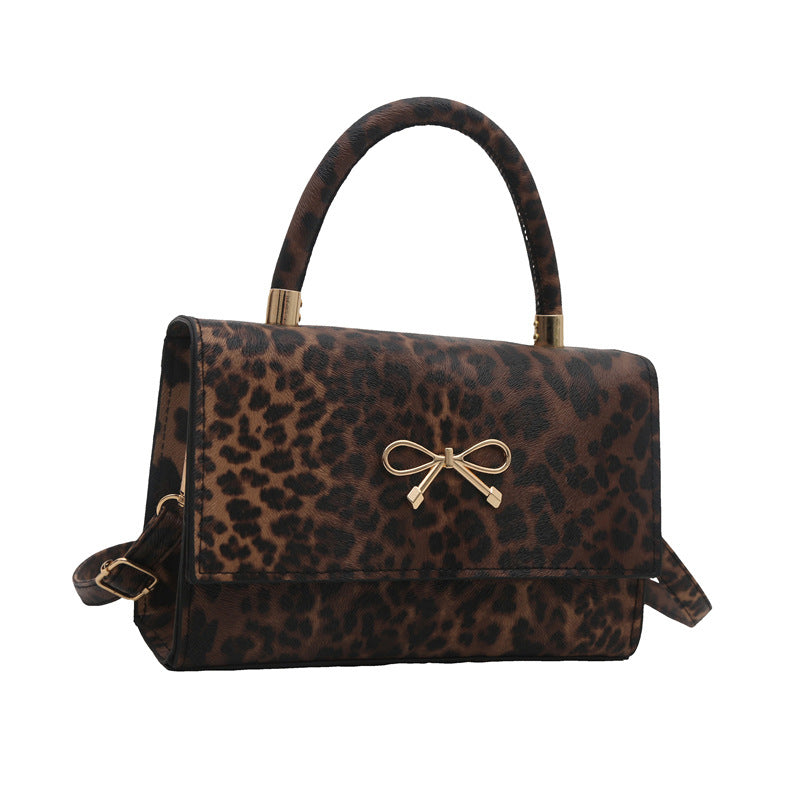 Stylish Animal Print Top Handle Handbag Acalora