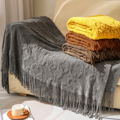 Decorative Fringe Throw Blanket