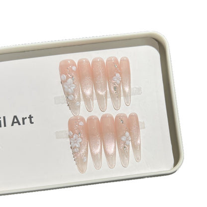 Decorative Floral Press-On Nail Set Acalora
