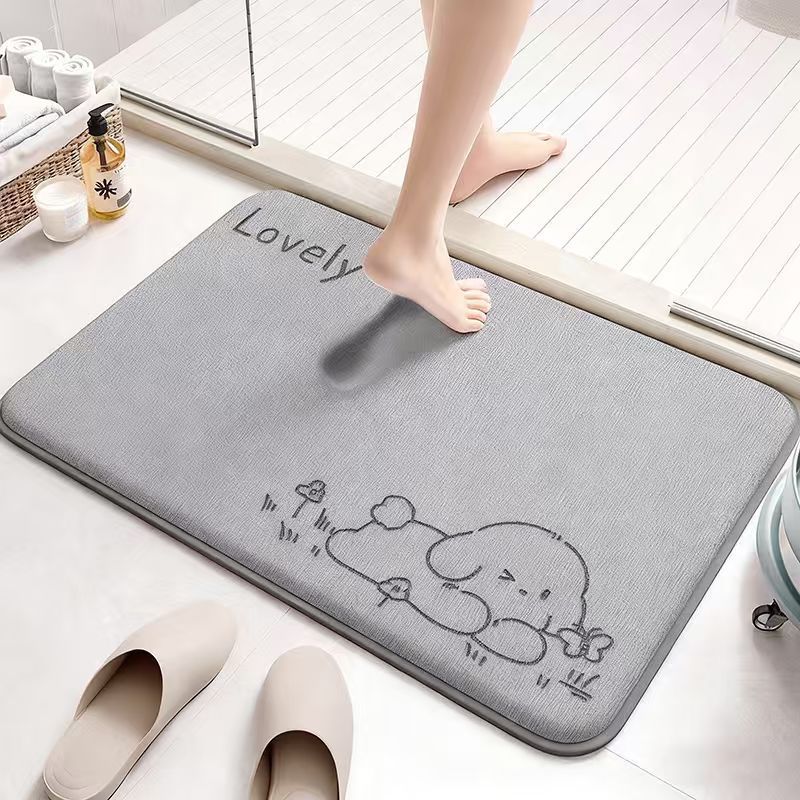 Absorbent Cartoon-Themed Bath Mat
