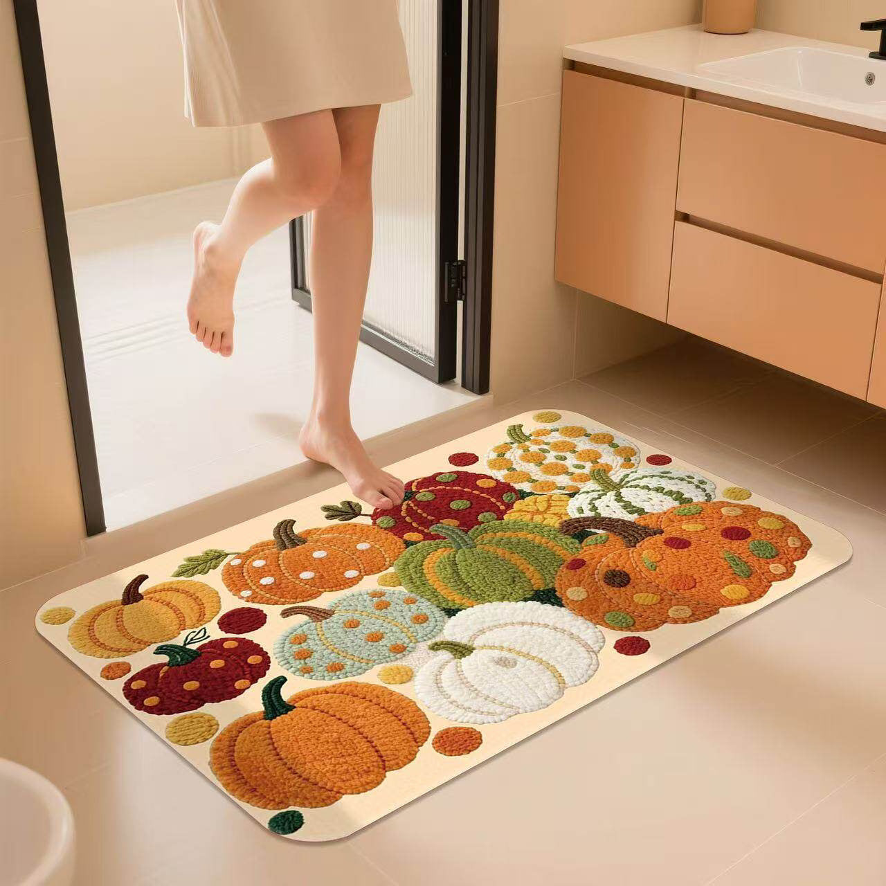 Decorative Pumpkin Bath Mat