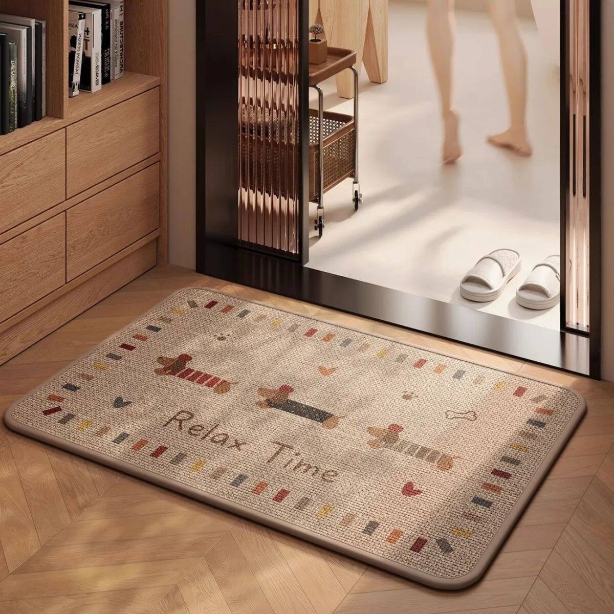 Playful Dog-Themed Bath Mat