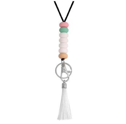 Colorful Beaded Keychain Lanyard with Tassel Acalora