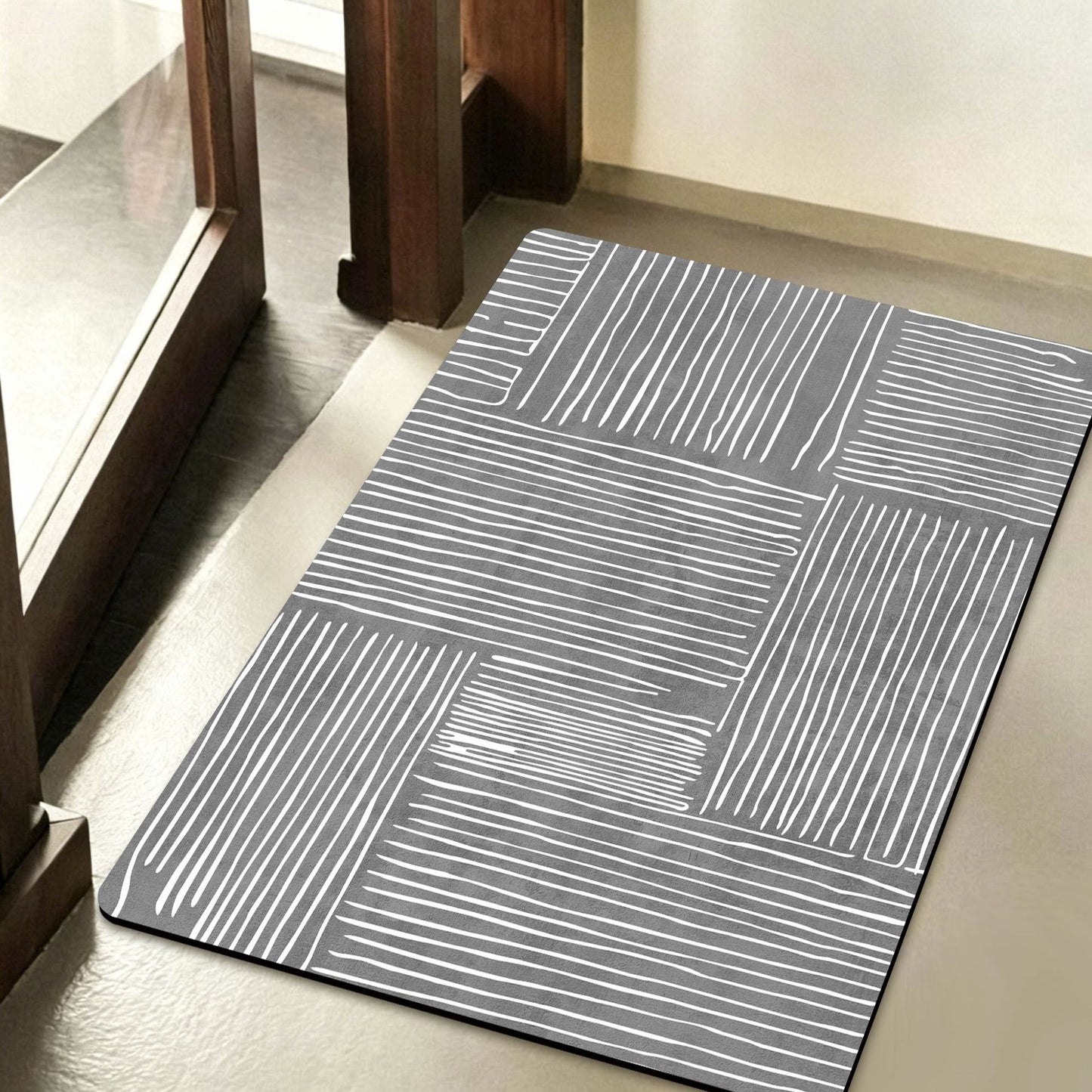 Contemporary Geometric Bath Rug Acalora