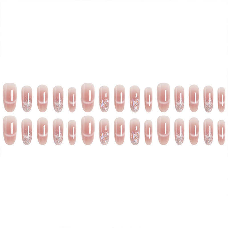 Artificial nail set with sparkling glitter accents Acalora