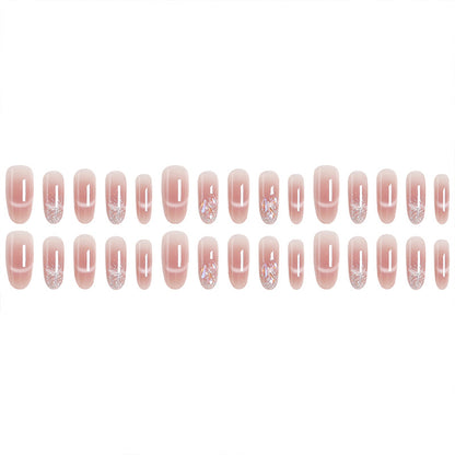 Artificial nail set with sparkling glitter accents Acalora