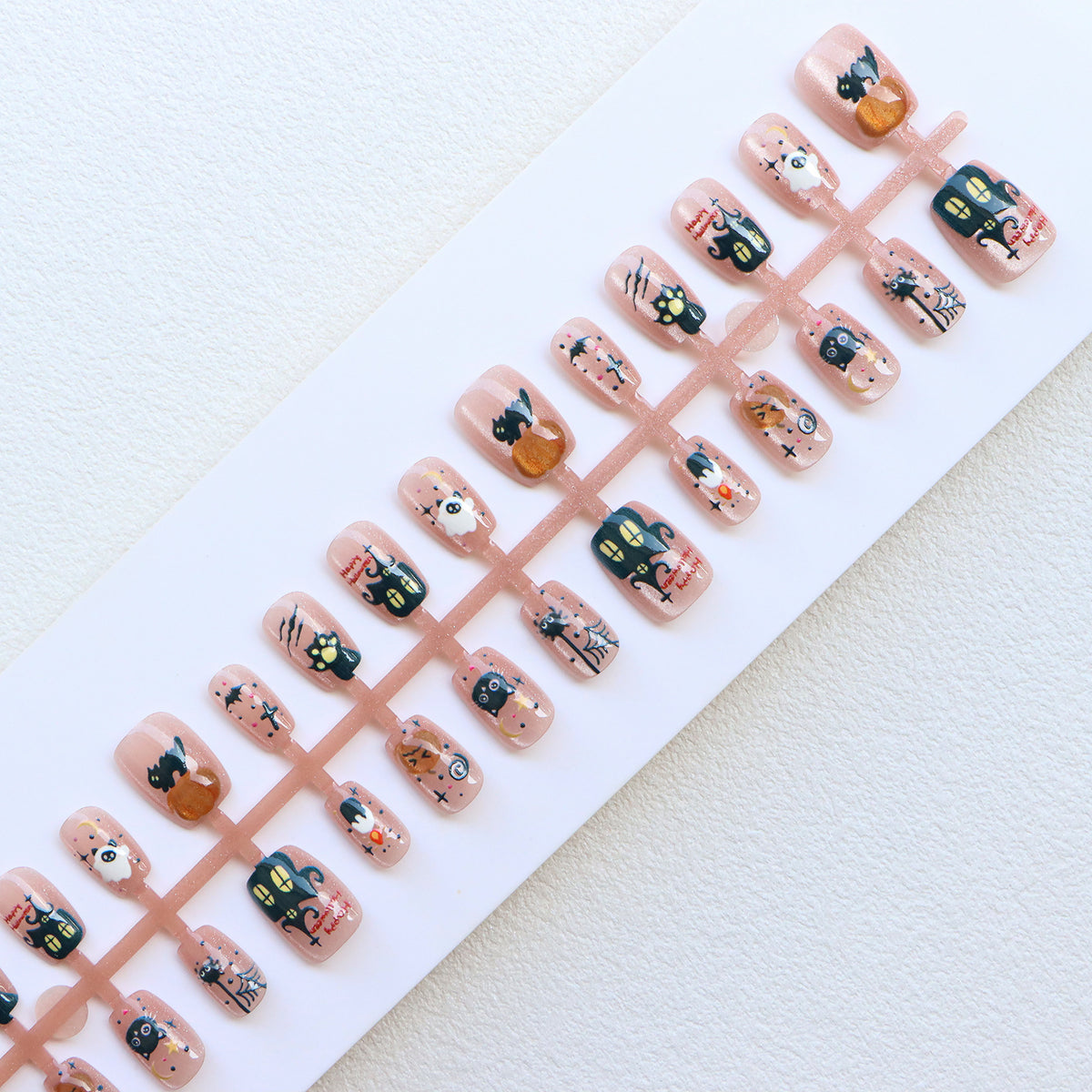 Creative Halloween-Themed Press-On Nail Art Set Acalora