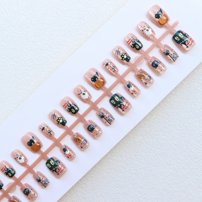 Creative Halloween-Themed Press-On Nail Art Set Acalora