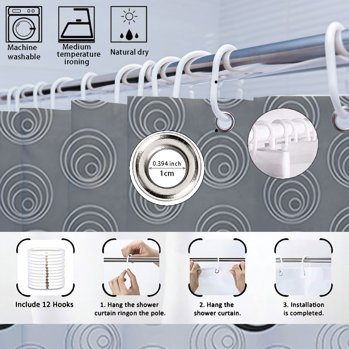 Abstract Design Four-Piece Digital Bathroom Set