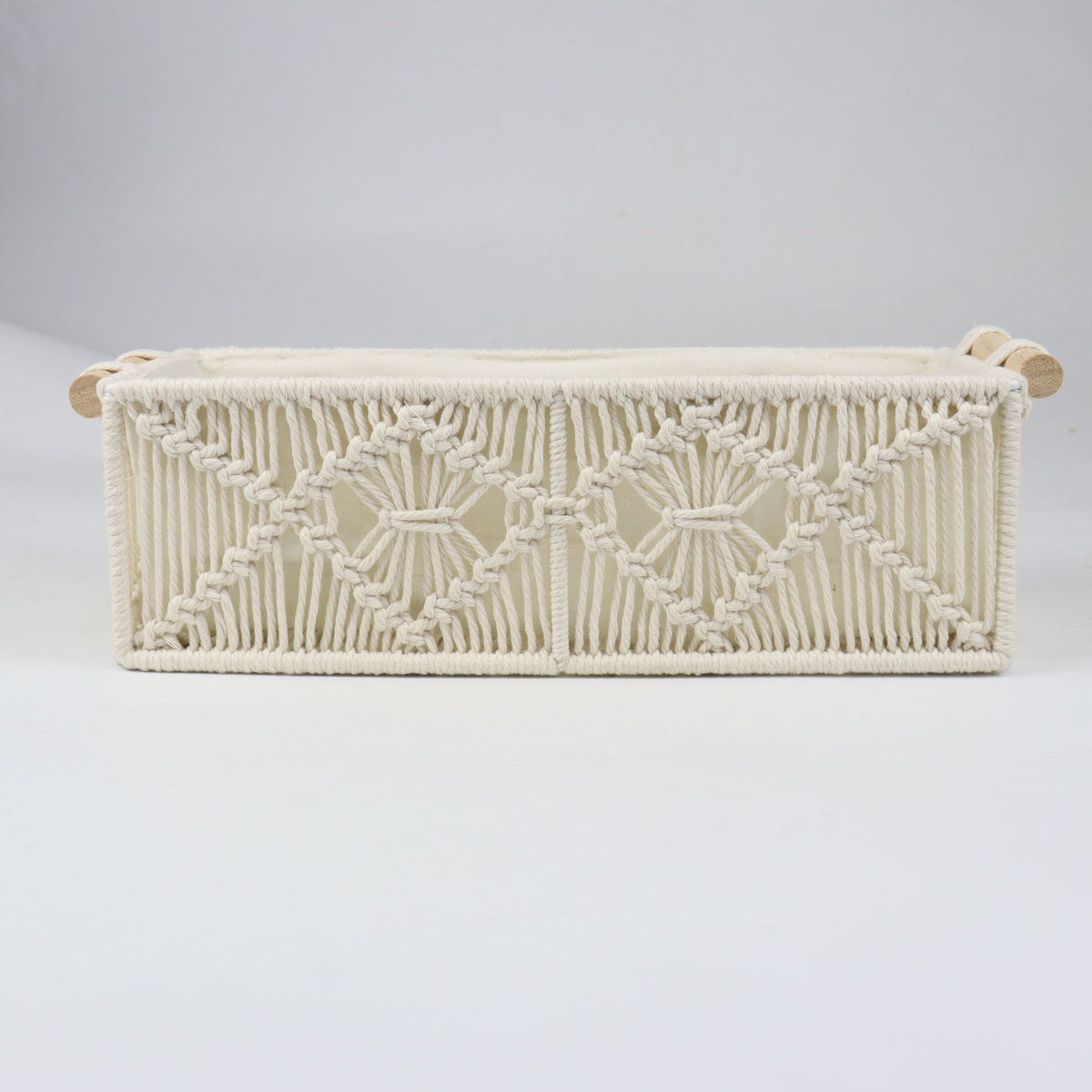 Storage basket with macrame pattern Acalora
