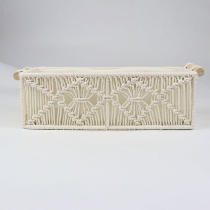 Storage basket with macrame pattern Acalora