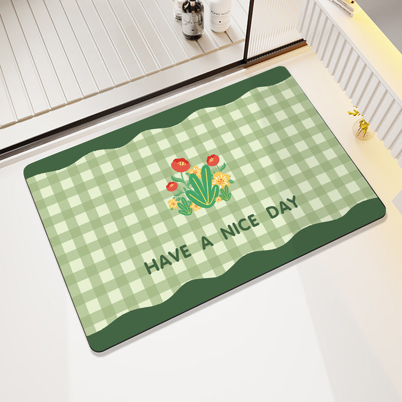 Stylish Floral Patterned Comfort Bath Mat Acalora