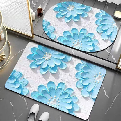 Floral Patterned Bath Mat