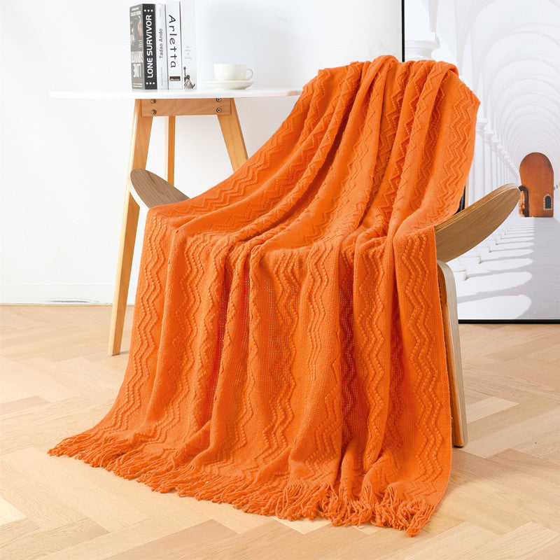 Unisex Decorative Knit Throw Blanket