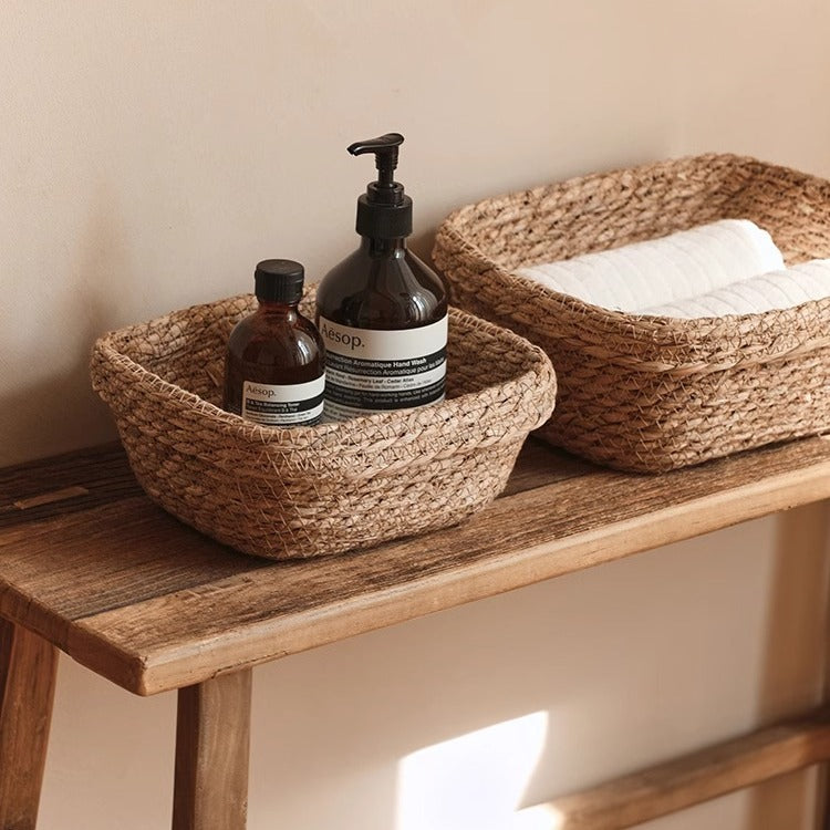 Handcrafted storage basket made of natural materials Acalora