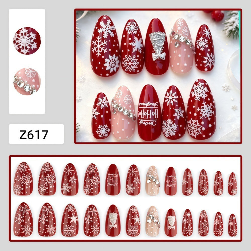 Artificial nails in festive Christmas design Acalora