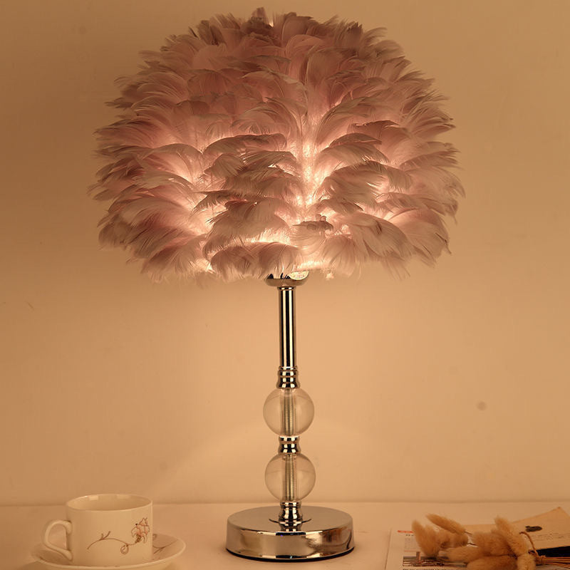 Feathered Decorative Table Lamp