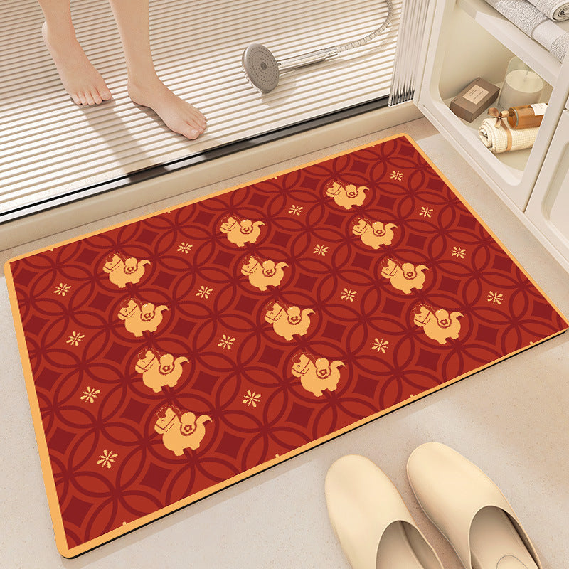 Playful Horse-Themed Memory Foam Bath Mat Acalora