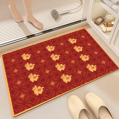 Playful Horse-Themed Memory Foam Bath Mat Acalora
