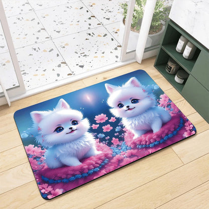Adorable Pomeranian-Themed Bath Rug