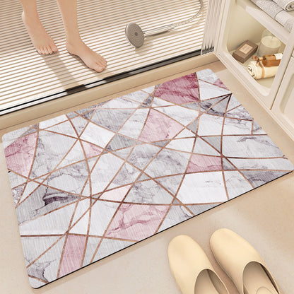 Stylish Geometric Pattern Bathroom Mat Acalora