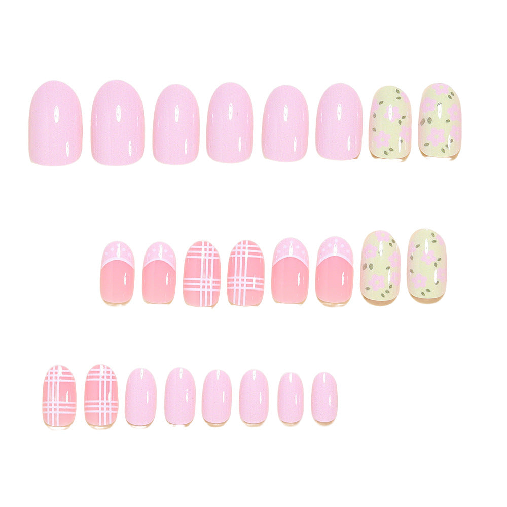 Floral Patterned Press-On Nail Art Tips Acalora