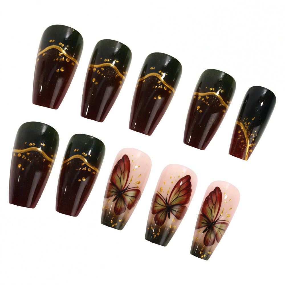 Artificial nails with elaborate butterfly and flower designs Acalora