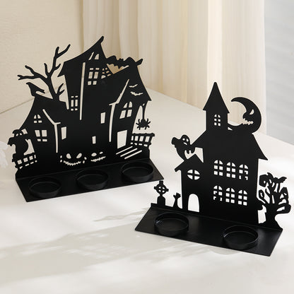 Haunted House Metal Tealight Candle Holder Decor Acalora