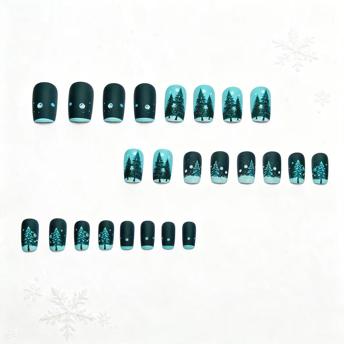 Winter Forest-Themed Nail Art Acalora