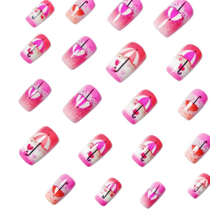 Artistic Umbrella-Themed Nail Art Acalora